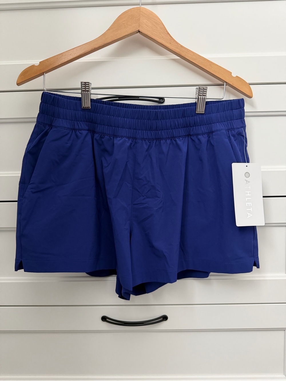Athleta Royal Blue Athletic Shorts with Elastic Waist